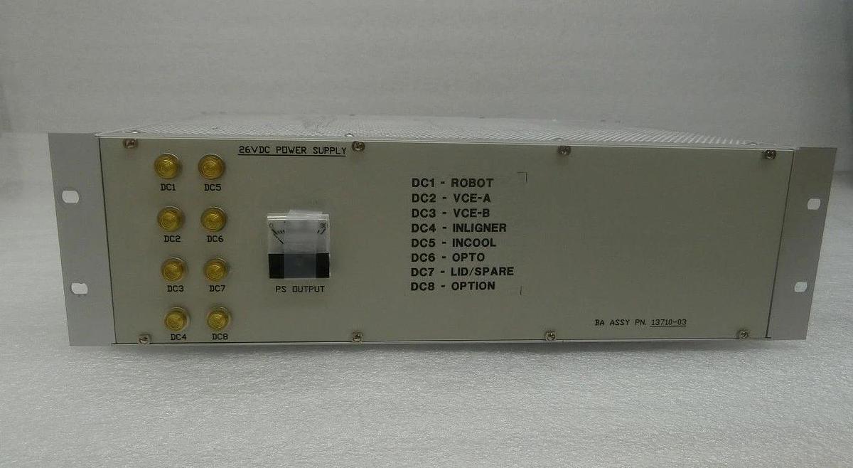 Used Brooks Automation 001-3710-03 26VDC Power Supply 13710-03 Cracked Display Used