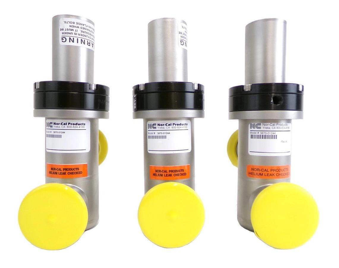 Used Nor-Cal Products 3870-01244 Angle Valve AMAT Reseller Lot of 3 Working