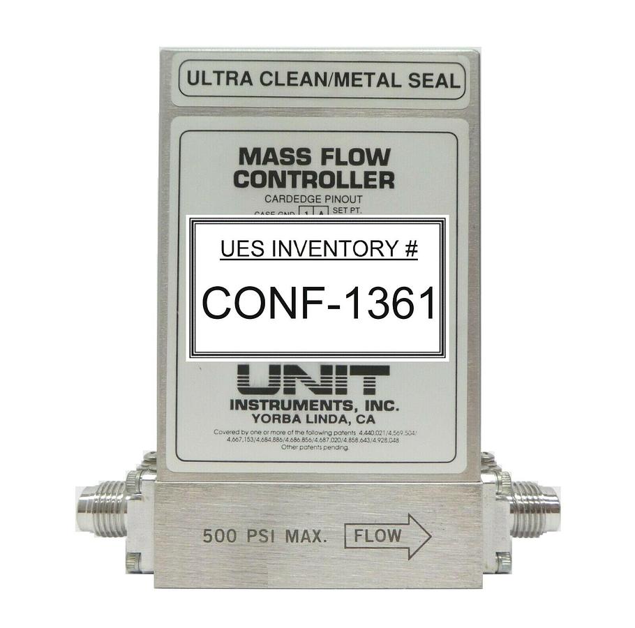 Used UNIT Instruments UFC-8160 Mass Flow Controller MFC 20 SLM Ar Working Spare