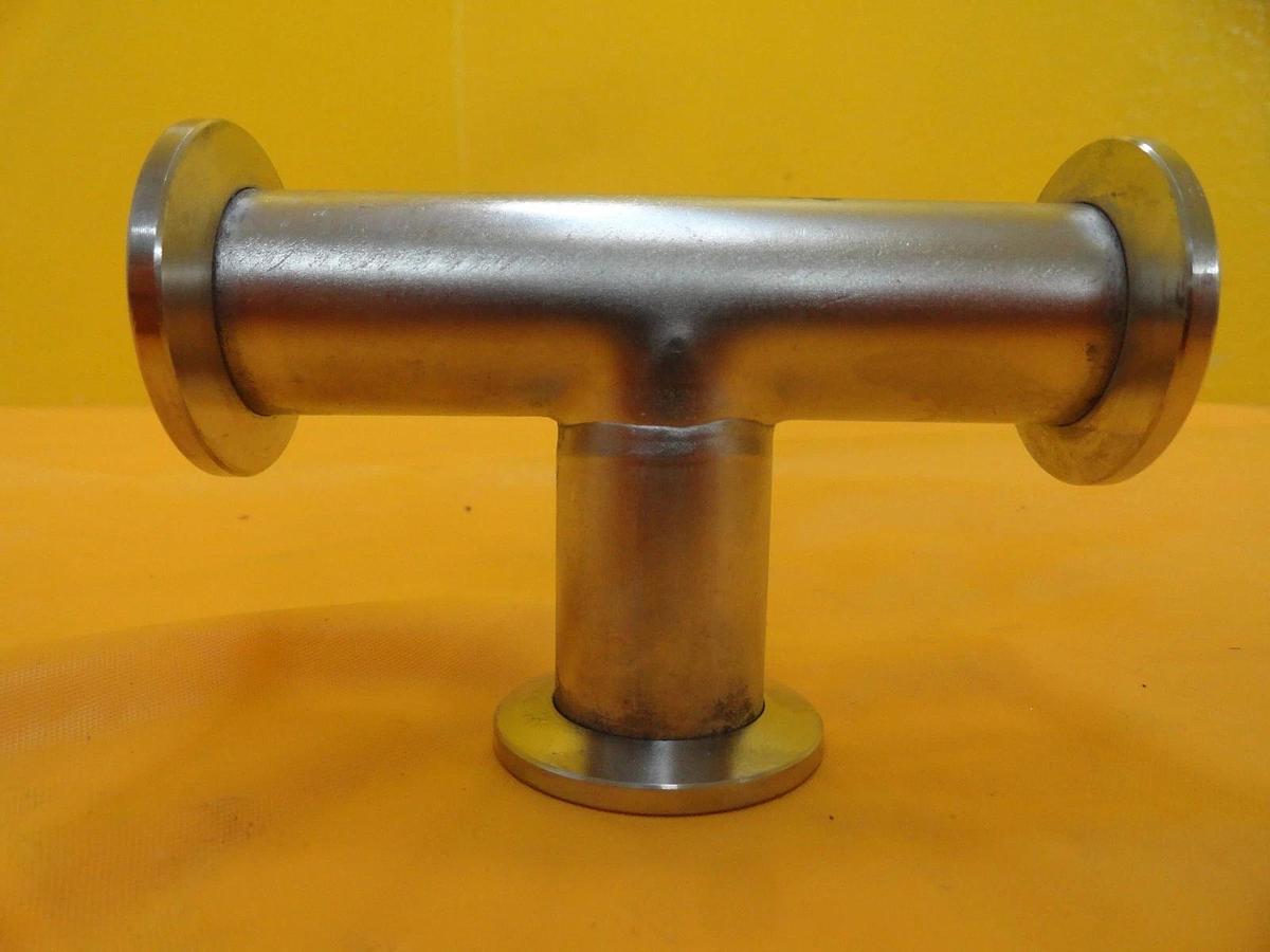 Used Key High Vacuum Products KST-4525 Vacuum Tee NW25 Stainless Steel Lot of 2 Used