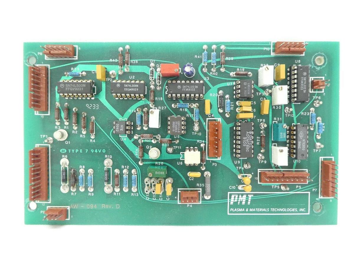 Used PMT Plasma Materials Technology AW-094 Process PCB Rev. D Working Surplus