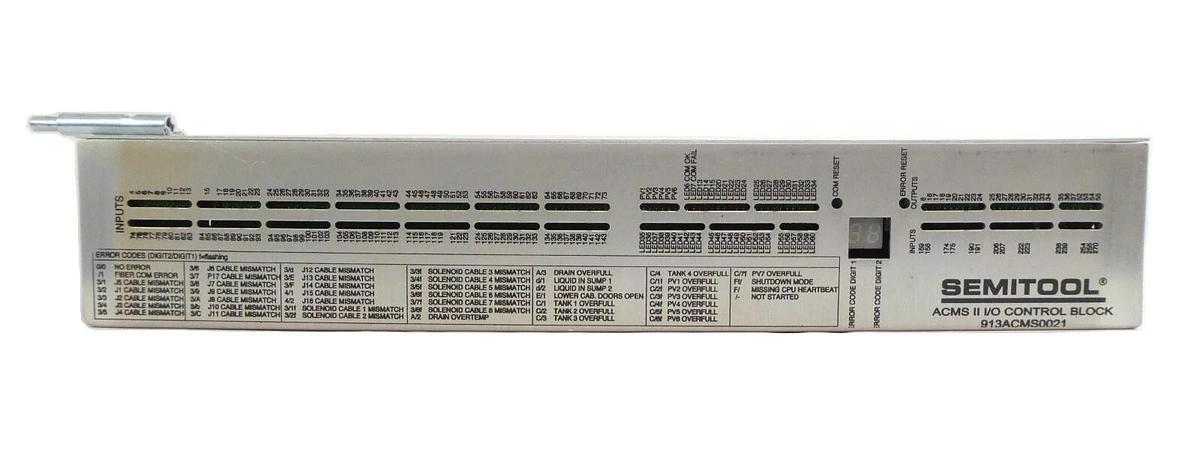 Used Semitool 913ACMS0021-501 ACMS II I/O Control Block Assembly Working Surplus
