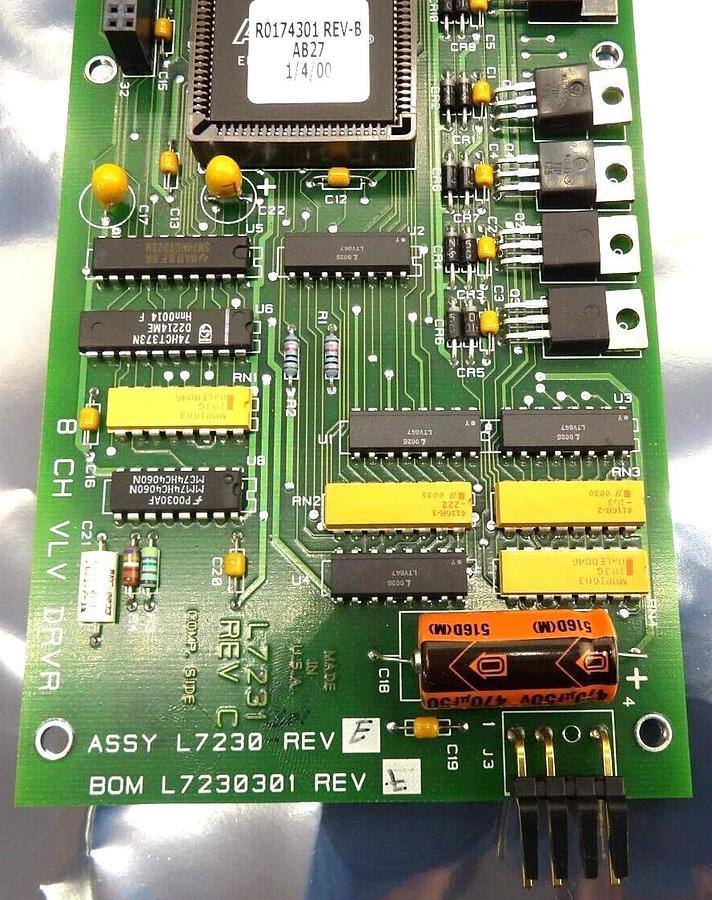 Used Varian L7231 8 Channel Valve Driver PCB Board Assembly Working Surplus
