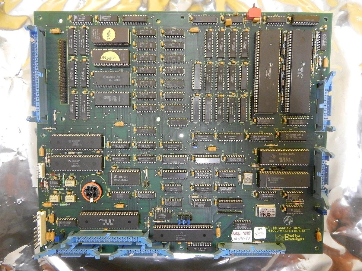 Used Delta Design 1661333-502 68000 Master Board PCB 1661332-401 Used Working