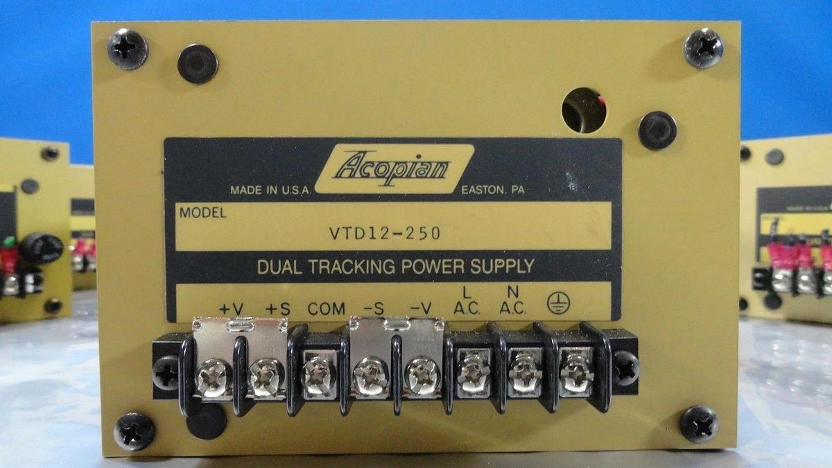 Used Acopian VTD12-250 51515T9AM Dual Tracking Power Supply Lot of 8 Used Working