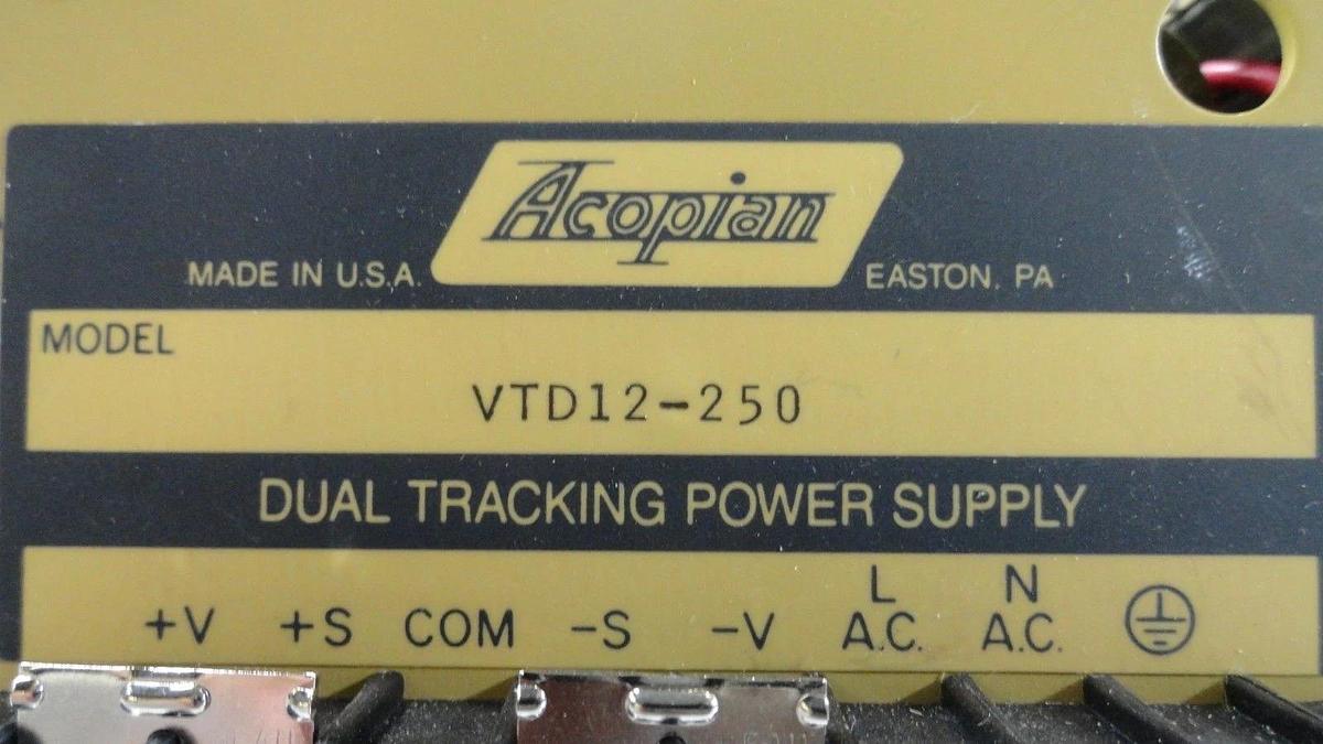 Used Acopian VTD12-250 51515T9AM Dual Tracking Power Supply Lot of 8 Used Working