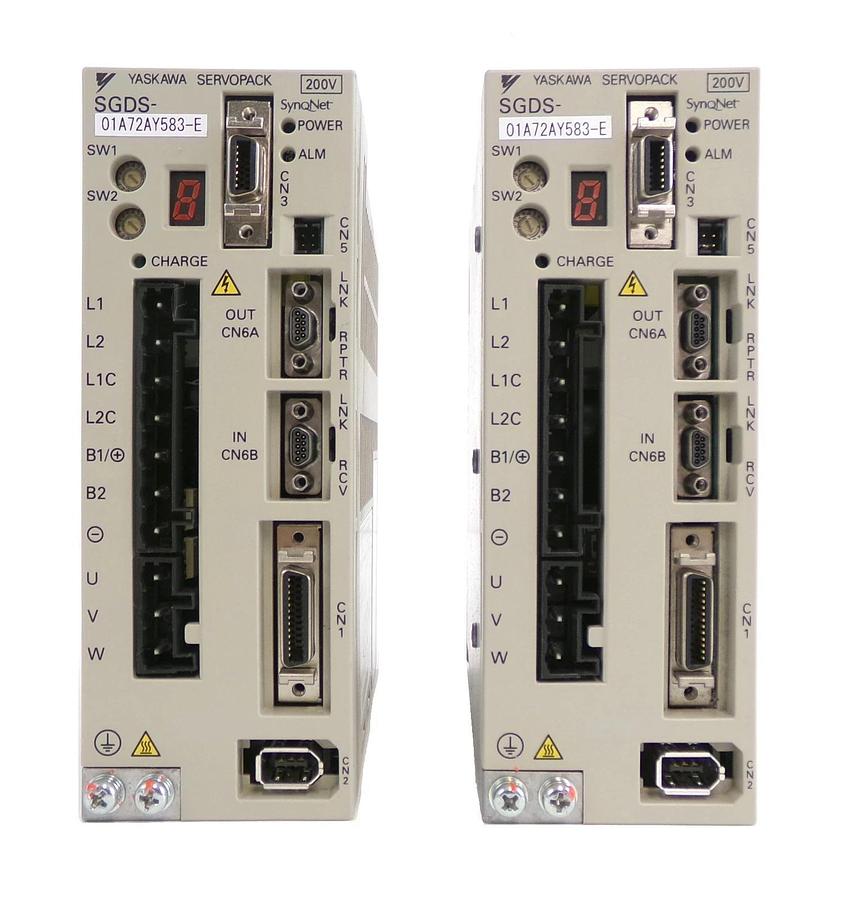 Used Yaskawa Electric SGDS-01A72AY583-E Servo Drive SERVOPACK Lot of 2 Working