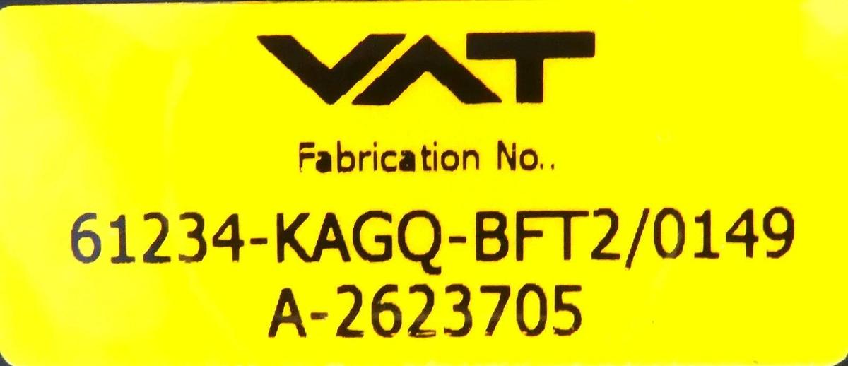 Used VAT 61234-KAGQ-BFT2 Butterfly Valve Control Series 612 Working Surplus