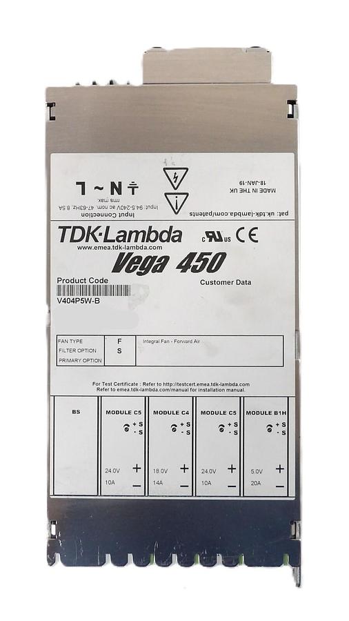 Used TDK-Lambda V404P5W-B Modular Power Supply Assembly Vega 450 Working Surplus