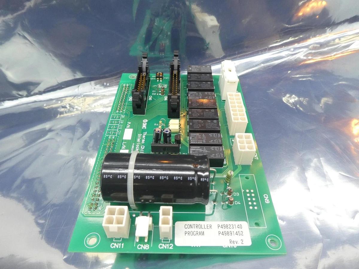 Used SMC P49822182 Thermo Chiller Interlock PCB P49823140 P49891452 Working Surplus