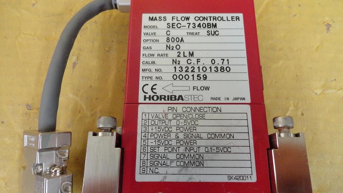 Used Horiba STEC SEC-7340BM Mass Flow Controller SEC-7340 2 SLM N2O Used