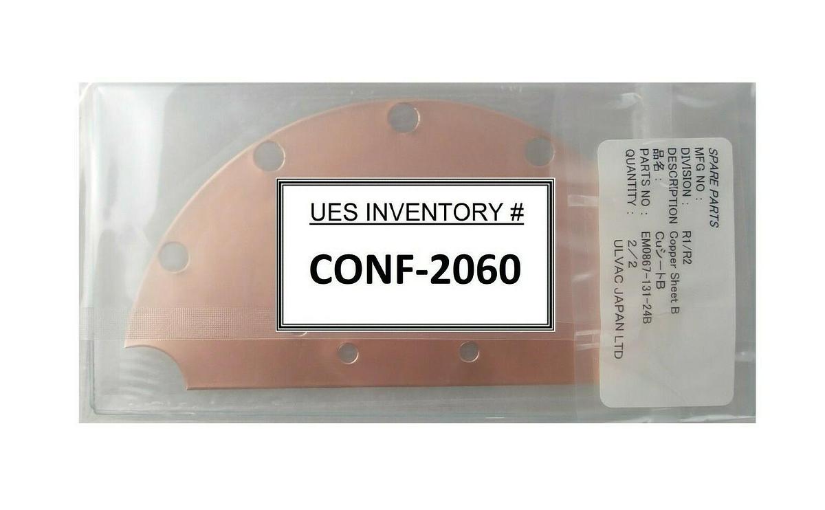 Ulvac Technologies EM0867-131-24B Copper Sheet B Cu New Surplus
