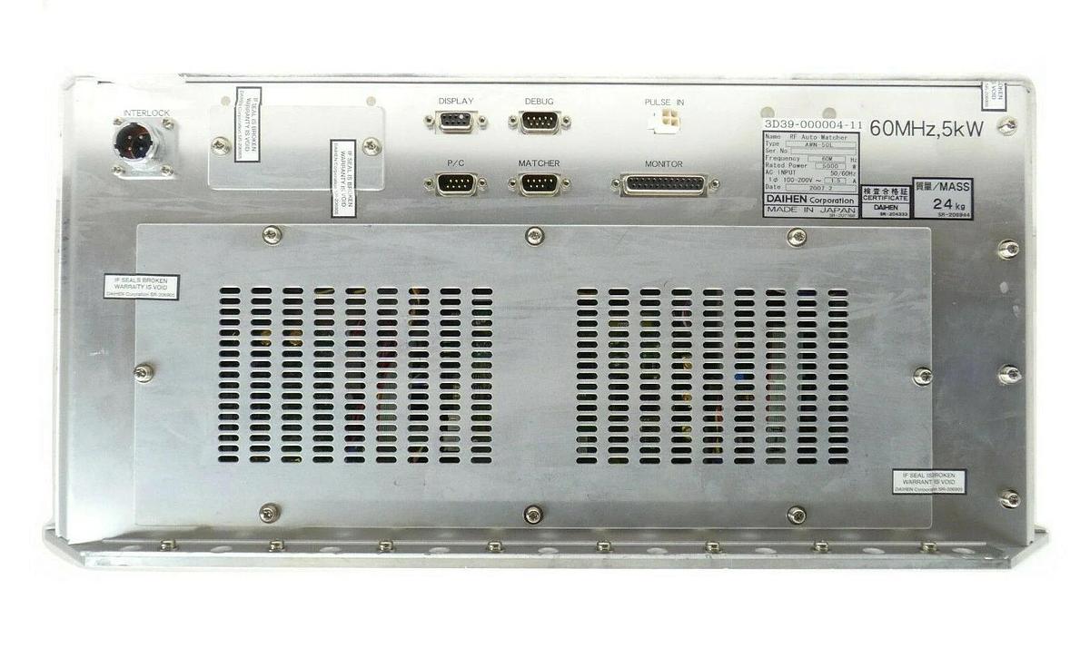 Used Daihen AMN-50L RF Auto Matcher TEL Tokyo Electron 3D39-000004-11 Working Surplus