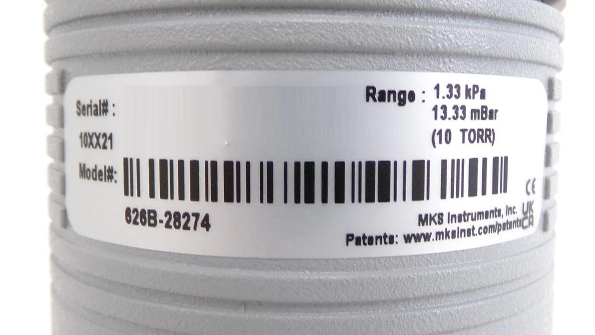 Used MKS Instruments 626B-28274 Baratron Capacitance Manometer 10 Torr Surplus