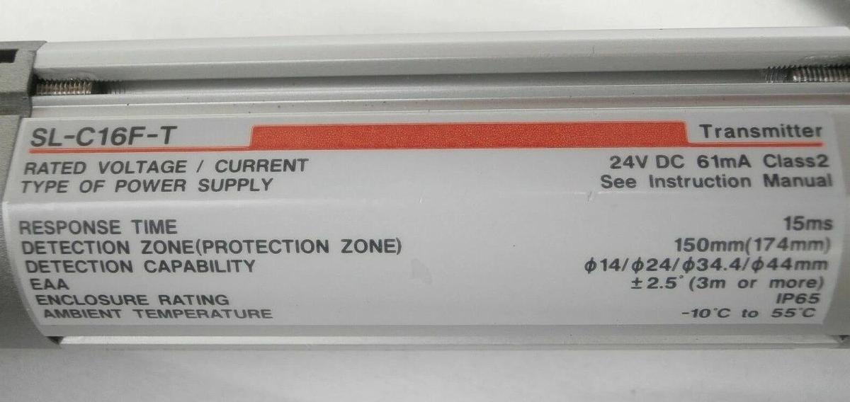 Used Keyence SL-C Series Safety Light Curtain Set SL-C16F-R SL-C16F-T SL-R11 Spare