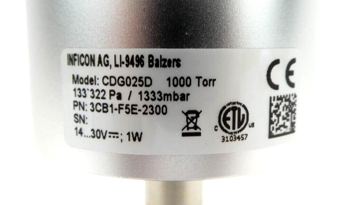 Used Inficon 3CB1-F5E-2300 Capacitance Diaphragm Gauge CDG025D Lot of 3 Working Spare
