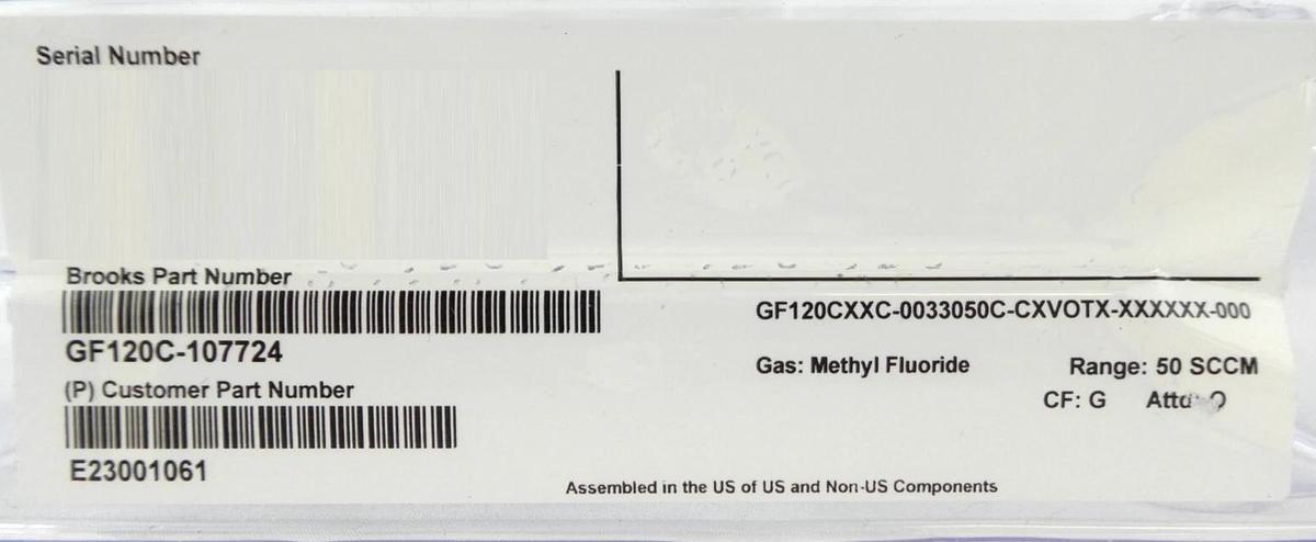 Brooks Instrument GF120C-107724 Mass Flow Controller MFC E23001061 Lot of 3 New