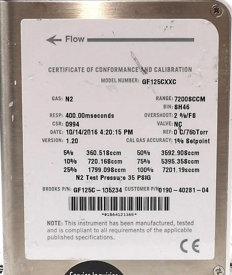 Used Brooks GF125C Mass Flow Controller MFC GF125C-100701 GF125C-102906 Lot of 10