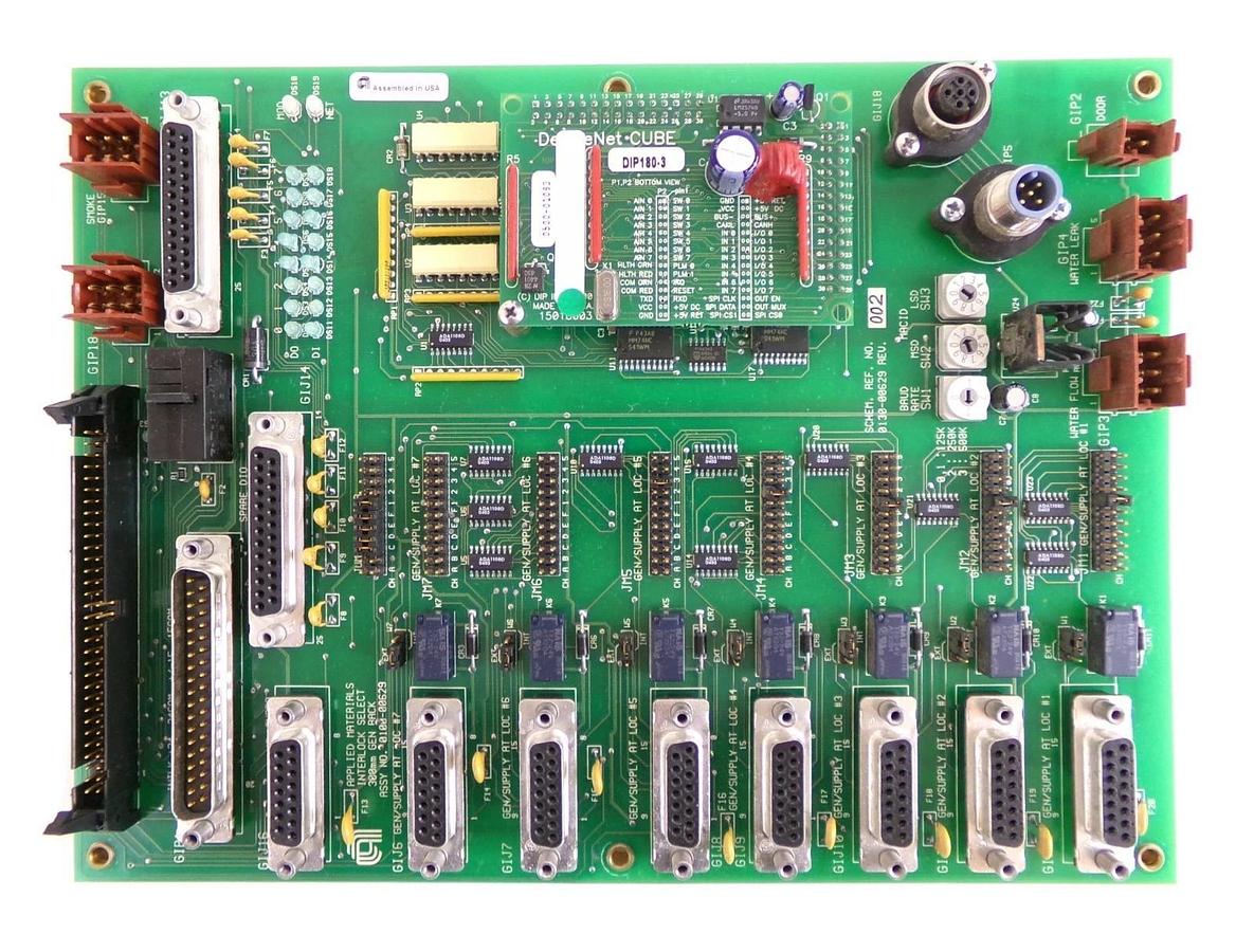Used AMAT Applied Materials 0100-00629 Interlock Select 300mm Gen Rack PCB Working
