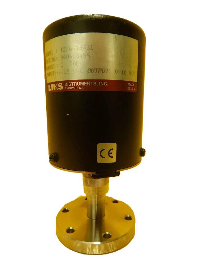 Used MKS Instruments 127A-13431 Baratron Pressure Transducer Type 127 1 Torr Working
