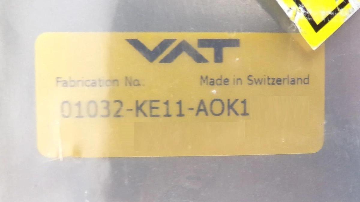 VAT 01032-KE11-AOK1 Mini UHV Gate Valve Assembly w/Purge AMAT New Surplus