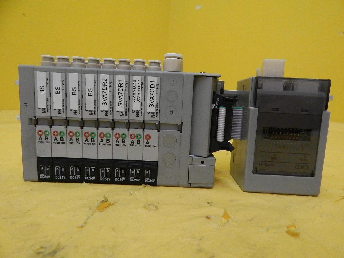 Used CKD N4S0-T56 8-Port Pnuematic Manifold OPP3-1H Lot of 2 Used Working