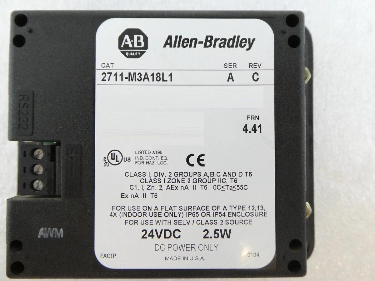 Used AB Allen-Bradley 2711-M3A18L1 Operator Display Panel HMI PanelView 300 Working