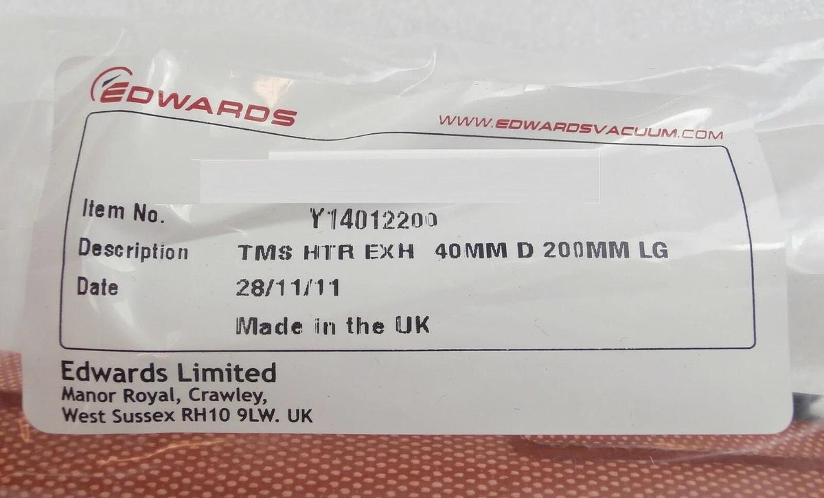 Edwards Y14012200 TMS Heater EXH 40mm D 200mm LG Reseller Lot of 3 New Surplus