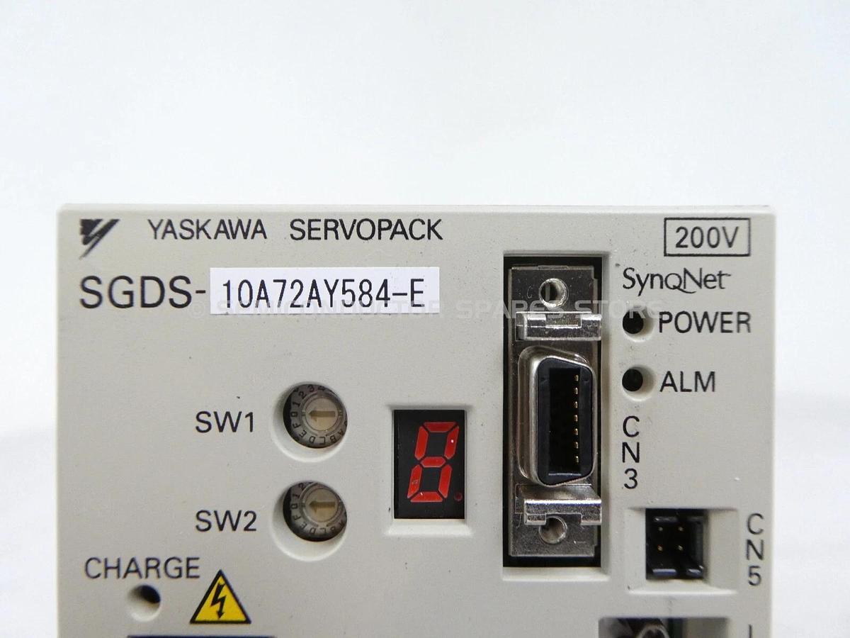 Used Yaskawa Electric SGDS-10A72AY584-E Servo Drive SERVOPACK SynqNet 200V Working