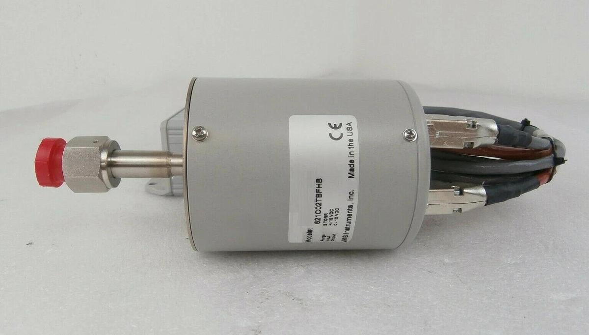Used MKS Instruments 621C02TBFHB Baratron High Temp Pressure Transducer Set Working