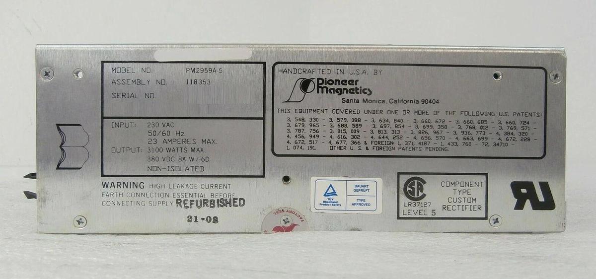 Used Pioneer Magnetics PM2959A-5 Power Supply 118353 Working Surplus