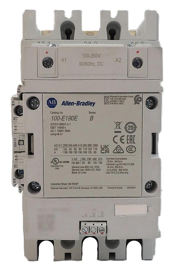 Used AB Allen-Bradley 100-E190E 3-Pole Contactor Series A Lot of 2 Working