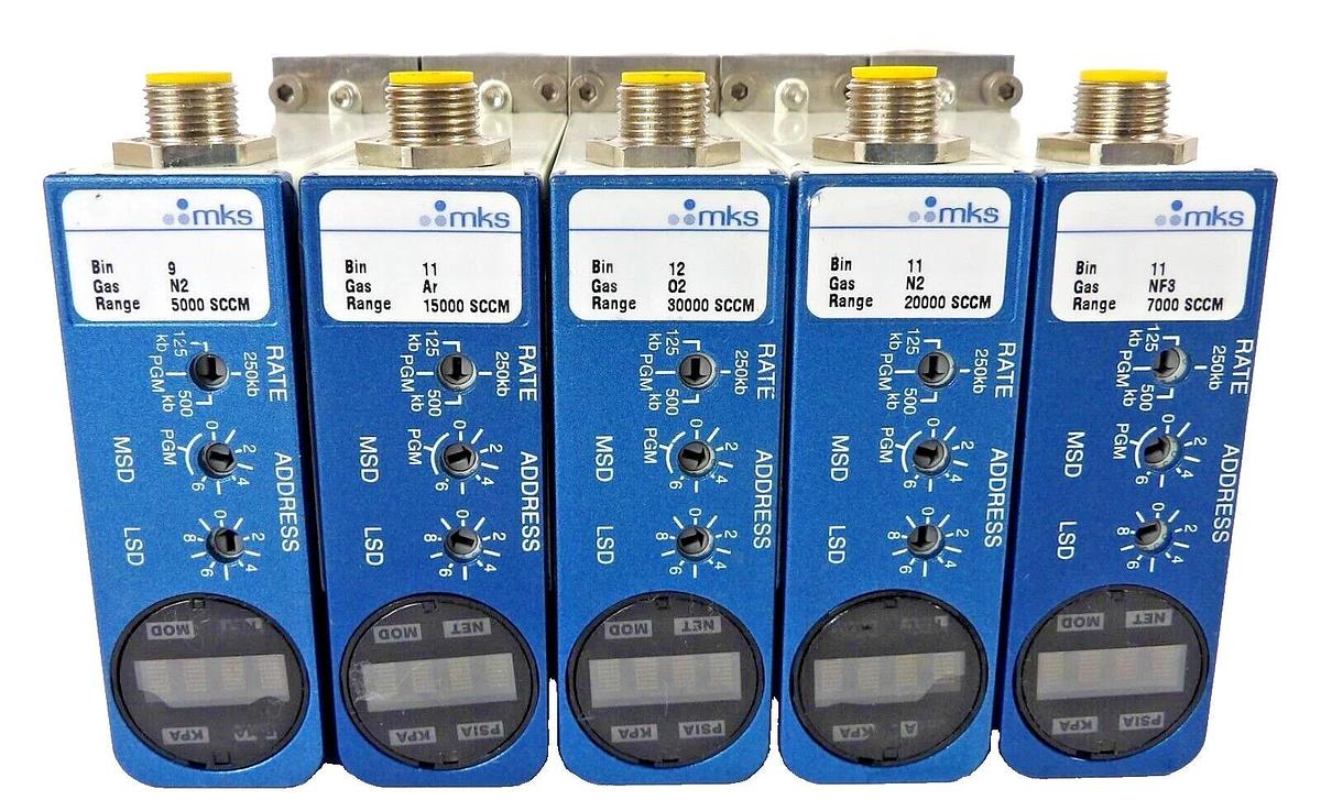 Used MKS Instruments πMFC P8A Mass Flow Controller Reseller Lot of 5 Working Surplus