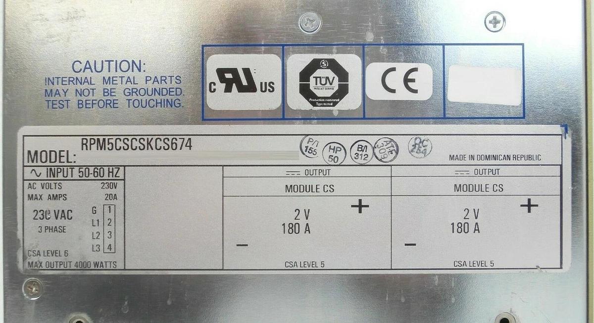 Used Power-One RPM5CSCSKCS674 Power Supply 4000W Schlumberger 97171046 Working Spare