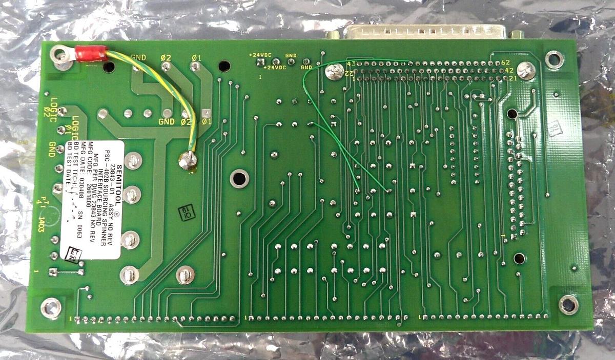 Used Semitool 23843-01 Sourcing Spinner Interface PCB Board New Surplus