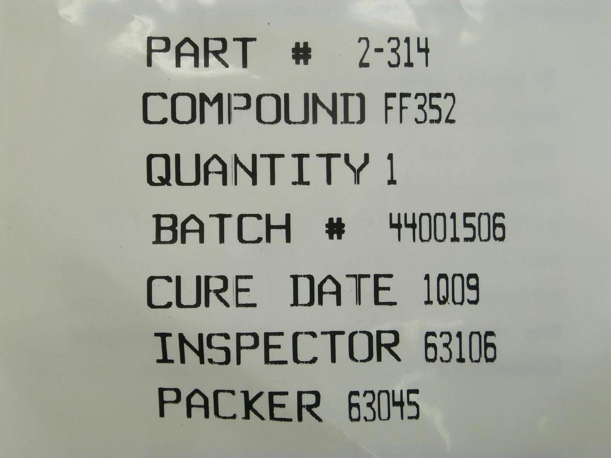 Parker Seals 2-314 O-Ring Ultra Parofluor Seal FF352 Reseller Lot of 6 New