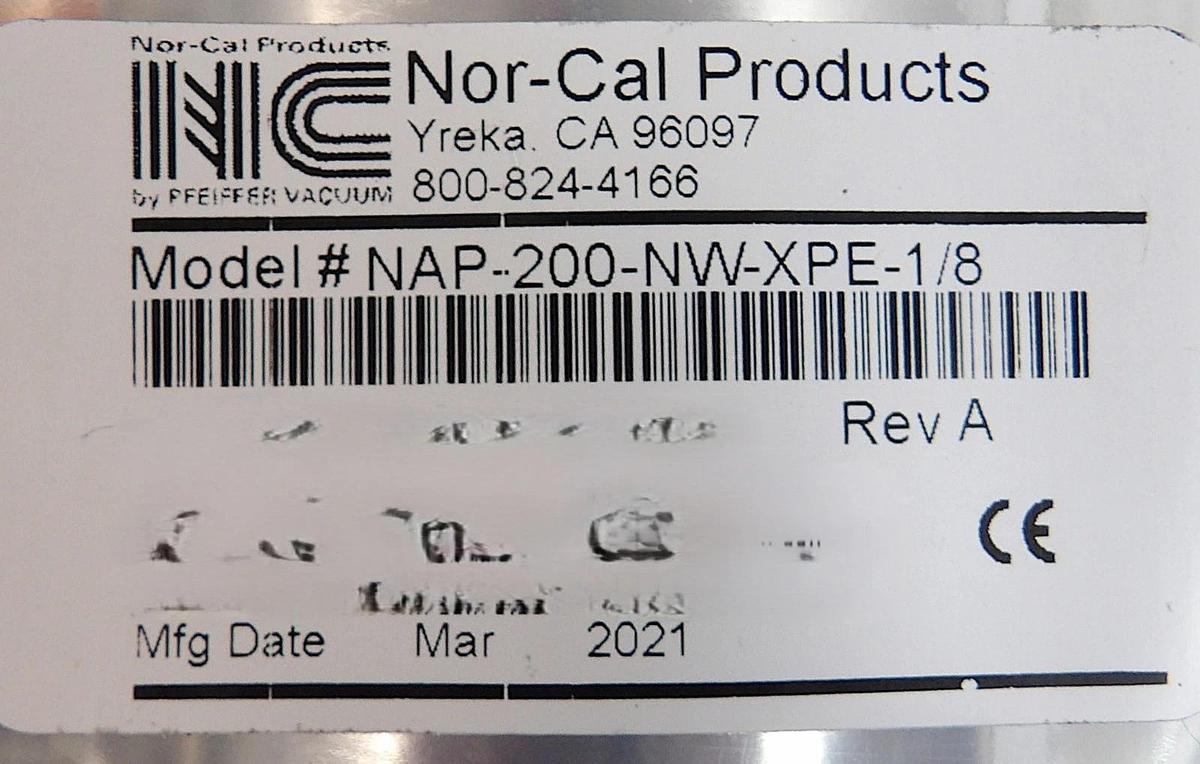 Nor-Cal Products NAP-200-NW-XPE-1/8 Vacuum Isolation Angle Valve Lot of 2 New