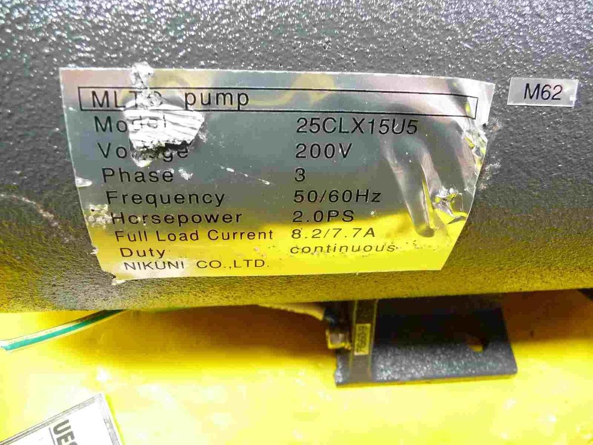 Used Nikuni 25CLX15U5 MLTC Centrifugal Pump with 25CLX15U6 Motor Working Surplus