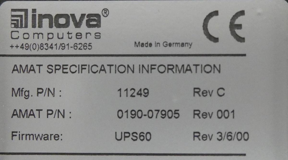 Used Inova Computers 11249 UPS Board PCB Card ICP-UPS AMAT 0190-07905 Used Working