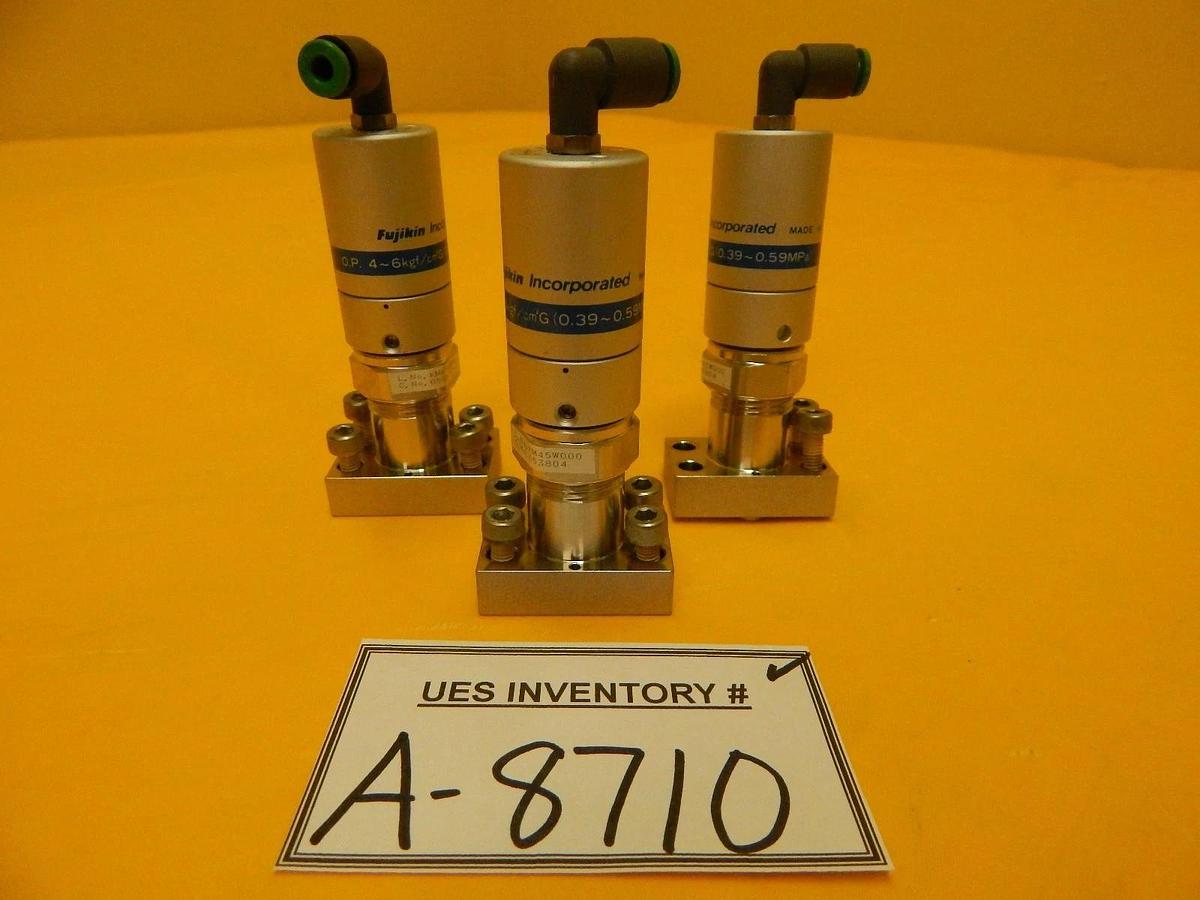 Used Fujikin 053804 Pneumatic Valve Normally Open 316L-P Lot of 3 Used Working
