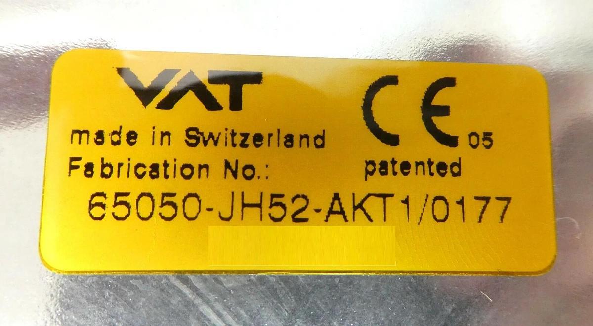 Used VAT 65050-JH52-AKT1 320mm JIS Pendulum Valve TEL 3D80-050159-11 Copper Working