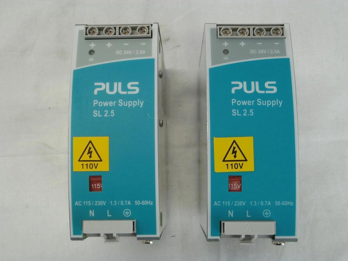 Used PULS SL2.100 DIN Rail 24.5 VDC Power Supply SL 2.5 Reseller Lot of 2 Used