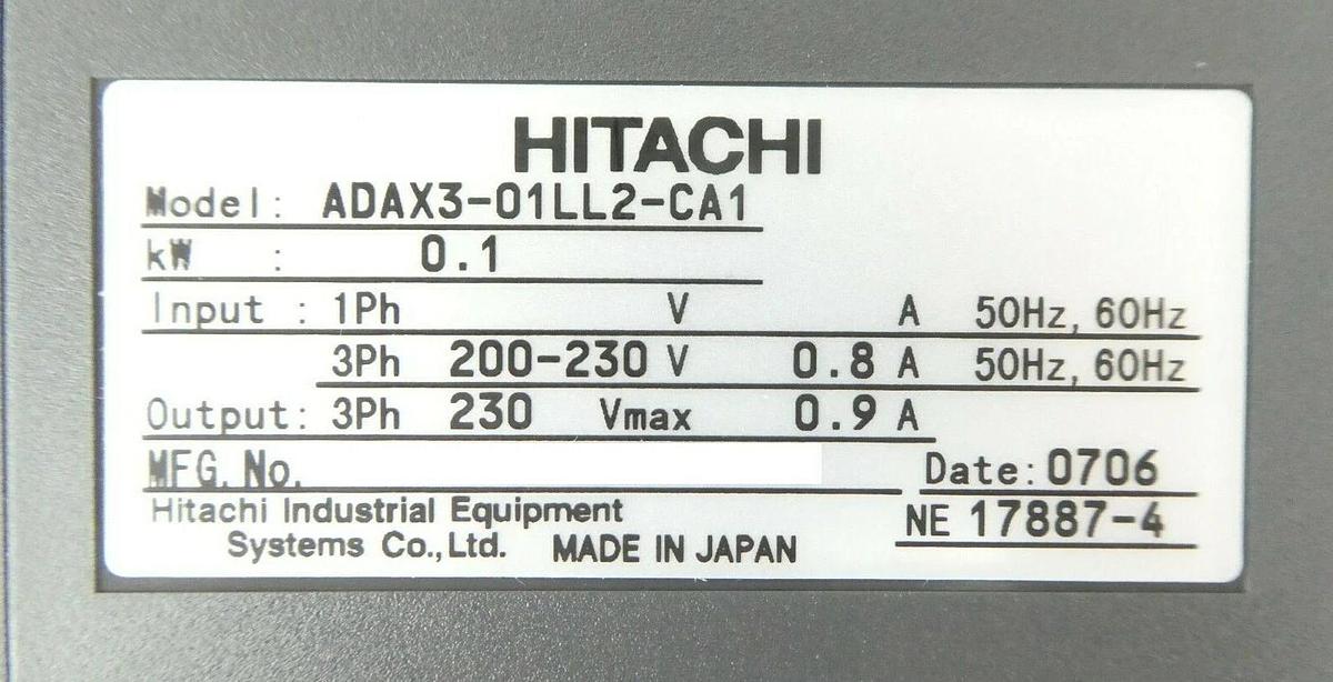 Used Hitachi ADAX3-01LL2-CA1 AC Servo Amplifier AD Nikon NSR FX-601F Working Surplus