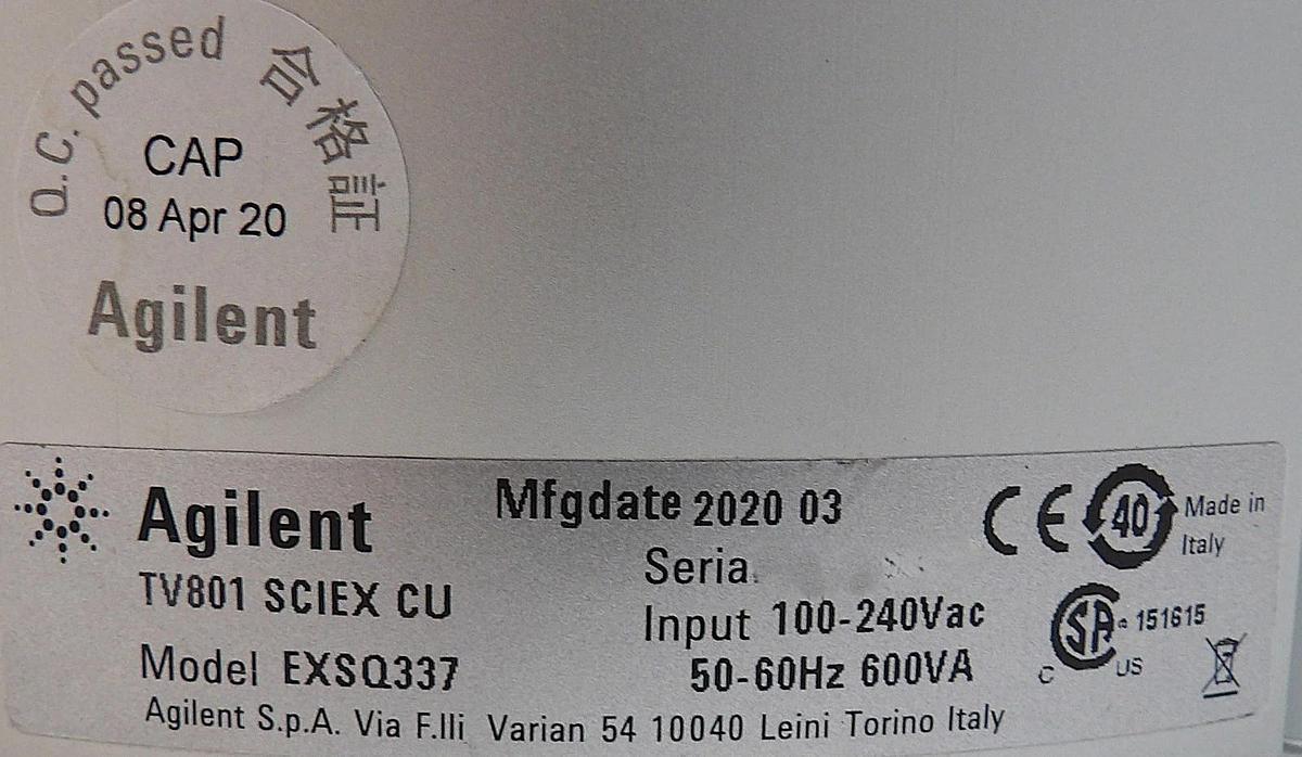 Used TV801 SCIEX CU Agilent EXSQ337 Turbomolecular Pump Controller Turbo Working