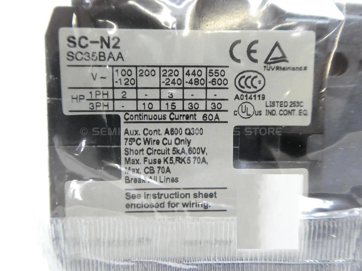 Used Fuji Electric SC35BAA Contactor SC-N2 Novellus 34-00223-00 Lot of 2 New Surplus