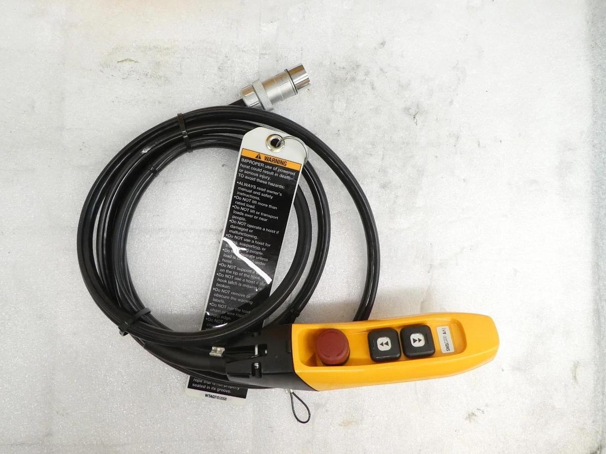Used Harrington Cranes ER010LD 1 Ton Chain Hoist Hook Mount with SWD2200AA1 Working