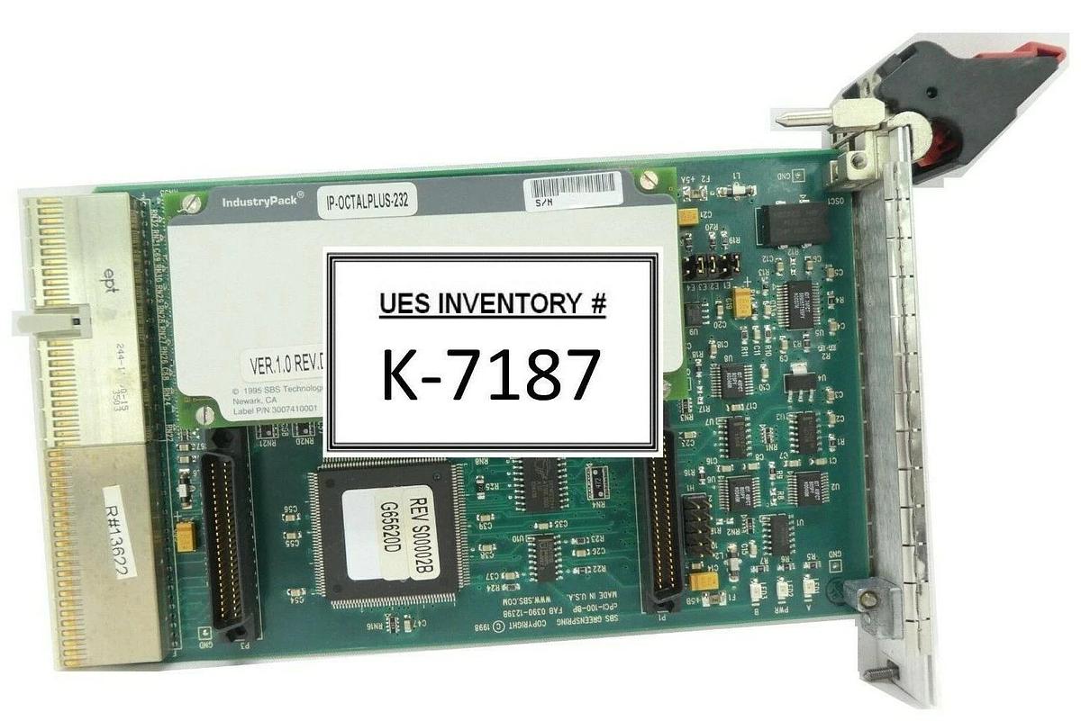 Used SBS cPCI-100-BP Single Industry Pack Carrier PCB Card Ver. 1.0 Rev. D Working