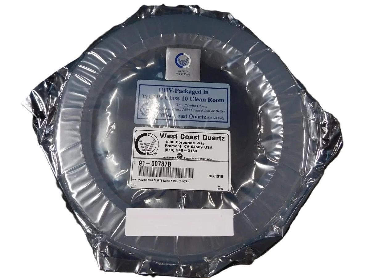West Coast Quartz 91-00787B 200mm Quartz Shadow Ring 8" Notch MXP + New Surplus
