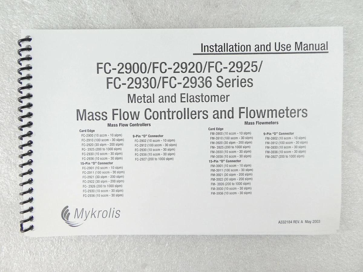 Mykrolis FC-2900MEP Mass Flow Controller MFC Mattson Technology 445-02300-00 New