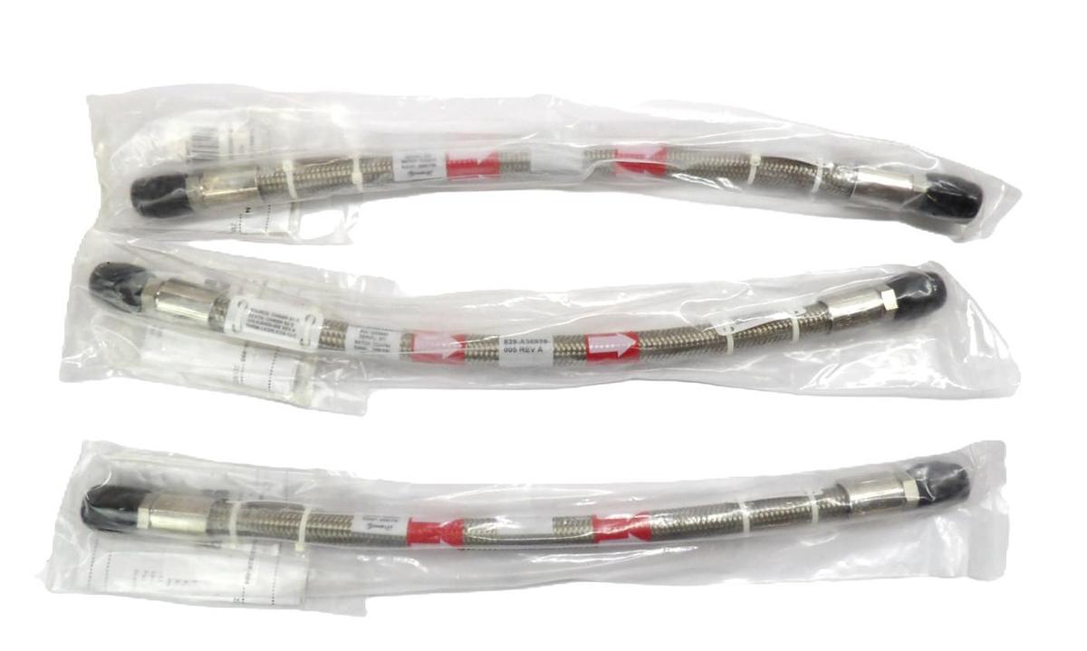 Used Lam Research 839-A36939-004 12" Source Chamber Braided Hose Lot of 3 New